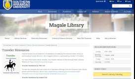 
							         Traveler Resources | Magale Library - Southern Arkansas University								  
							    