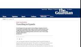 
							         Travelling in Uganda | Travel | The Guardian								  
							    