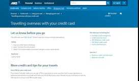 
							         Travelling overseas with your credit card | ANZ								  
							    