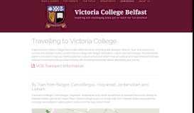 
							         Travelling to Victoria College — Victoria College Belfast								  
							    