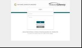 
							         Treasury Gateway® Login - National Bank of Arizona								  
							    