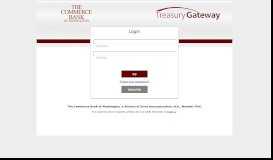 
							         Treasury Gateway® Login - The Commerce Bank								  
							    