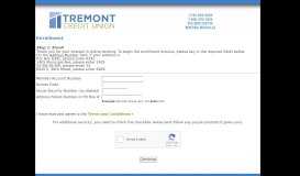 
							         Tremont Credit Union - Enrollment Logon								  
							    