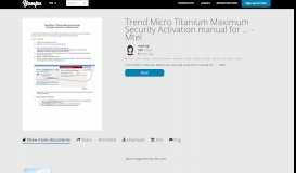 
							         Trend Micro Titanium Maximum Security Activation manual for ...								  
							    