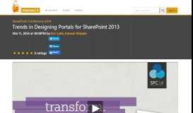 
							         Trends in Designing Portals for SharePoint 2013 - Channel 9 - MSDN								  
							    