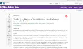 
							         Trends in investigations of abuse or neglect referred by hospital ...								  
							    