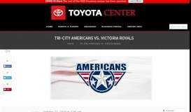 
							         Tri-City Americans vs. Victoria Royals - Toyota Center								  
							    