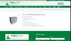 
							         Tri-Lock HEPA Holding Frames - Tri-Dim Filter Corporation								  
							    