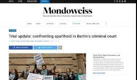 
							         Trial update: confronting apartheid in Berlin's criminal court ...								  
							    