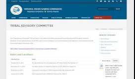 
							         Tribal Advisory Committee | National Indian Gaming Commission								  
							    