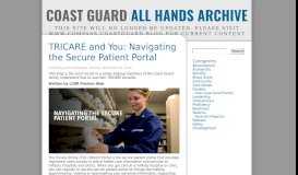 
							         TRICARE and You: Navigating the Secure Patient Portal « Coast ...								  
							    