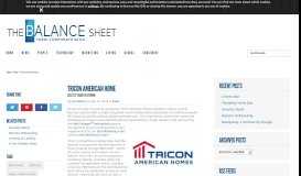 
							         Tricon American Home - The Balance Sheet - Yardi Corporate Blog								  
							    