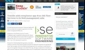 
							         Trimble adds compliance app from ISE Fleet Services to its field ...								  
							    