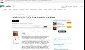 
							         Trip Insurance - Avoid Oneworld Assist and BCAA - Canada Forum ...								  
							    