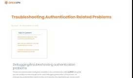 
							         Troubleshooting Authentication Problems | OpenVPN								  
							    