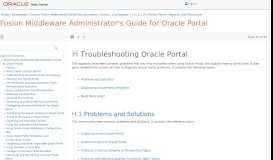 
							         Troubleshooting Oracle Portal - Oracle Docs								  
							    