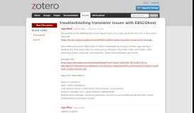 
							         troubleshooting translator issues with EBSCOhost - Zotero Forums								  
							    
