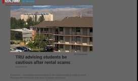 
							         TRU advising students be cautious after rental scams | CFJC Today ...								  
							    