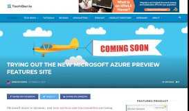
							         Trying out the new Microsoft Azure preview features site - TechGenix								  
							    