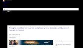 
							         Trying to associate a dynamics portal user with a dynamics entity ...								  
							    