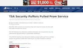 
							         TSA Security Puffers Pulled From Service - NBC 5 Dallas-Fort Worth								  
							    