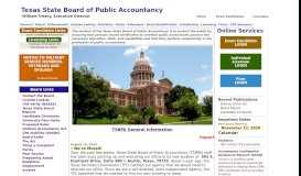 
							         TSBPA - Welcome to Texas State Board of Public Accountancy								  
							    