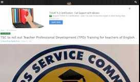 
							         TSC to roll out Teacher Professional Development (TPD) Training for ...								  
							    
