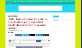 
							         TSC- You will now be able to track status of your third party deductions ...								  
							    