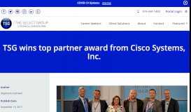 
							         TSG wins top partner award from Cisco Systems, Inc. | The Select Group								  
							    