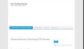 
							         Tshwane University of Technology (TUT) Overview - TUT Online Portal								  
							    