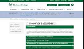 
							         TSI Information & Requirements - Midland College								  
							    