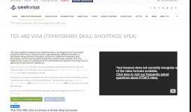 
							         TSS Visa (Temporary Skill Shortage Visa)-482 Visa - Australian ...								  
							    