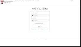 
							         TTU K-12 Portal - Texas Tech University								  
							    