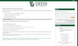 
							         (TU Financial Aid System) Student Log In - Tiffin University								  
							    