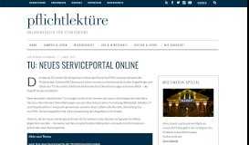 
							         TU: Neues Serviceportal online | pflichtlektüre								  
							    