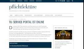 
							         TU: Service-Portal ist online | pflichtlektüre								  
							    