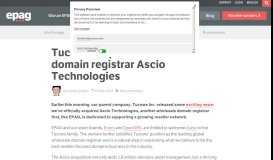 
							         Tucows acquires wholesale domain registrar Ascio Technologies ...								  
							    