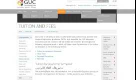 
							         Tuition and Fees - German University in Cairo								  
							    
