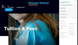 
							         Tuition and Fees | McLean School								  
							    
