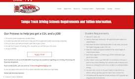
							         Tuition and Requirements - Tampa Truck Driving School								  
							    