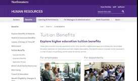 
							         Tuition Benefits: Human Resources - Northwestern University								  
							    
