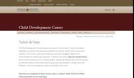 
							         Tuition & Fees : Child Development Center : Texas State University								  
							    