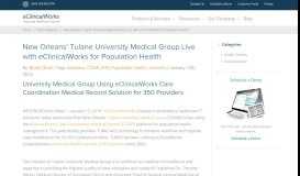 
							         Tulane University Medical Group Live with eClinicalWorks								  
							    