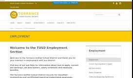 
							         TUSD Employment | Employment - Torrance Unified School District								  
							    