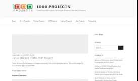 
							         Tutor Student Portal PHP Project - 1000 Projects								  
							    