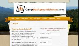 
							         Tutorial Contact - Camp Background Checks								  
							    