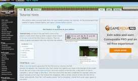 
							         Tutorial hints – Official Minecraft Wiki								  
							    