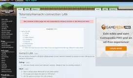 
							         Tutorials/Hamachi connection LAN – Official Minecraft Wiki								  
							    
