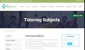
							         Tutoring Subjects - Ezy Math Tutoring								  
							    