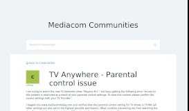 
							         TV Anywhere - Parental control issue - Answer Center								  
							    